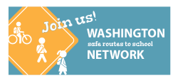 Picture of Washington Safe routes to school network's logo with the words Join Us!